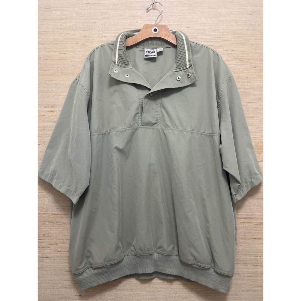 AKWA Made in USA 1/4 button jacket‎ green